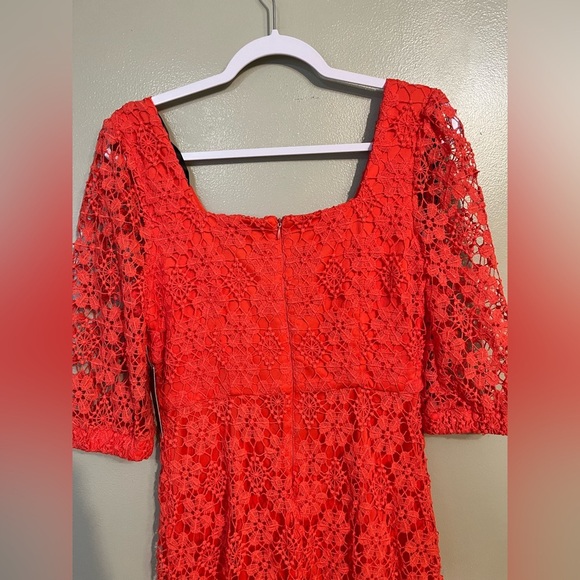 Tahari Womens Lace Tired Lined Square Neck Back Zip Mini Dress Party 6 NWT - Picture 9 of 14